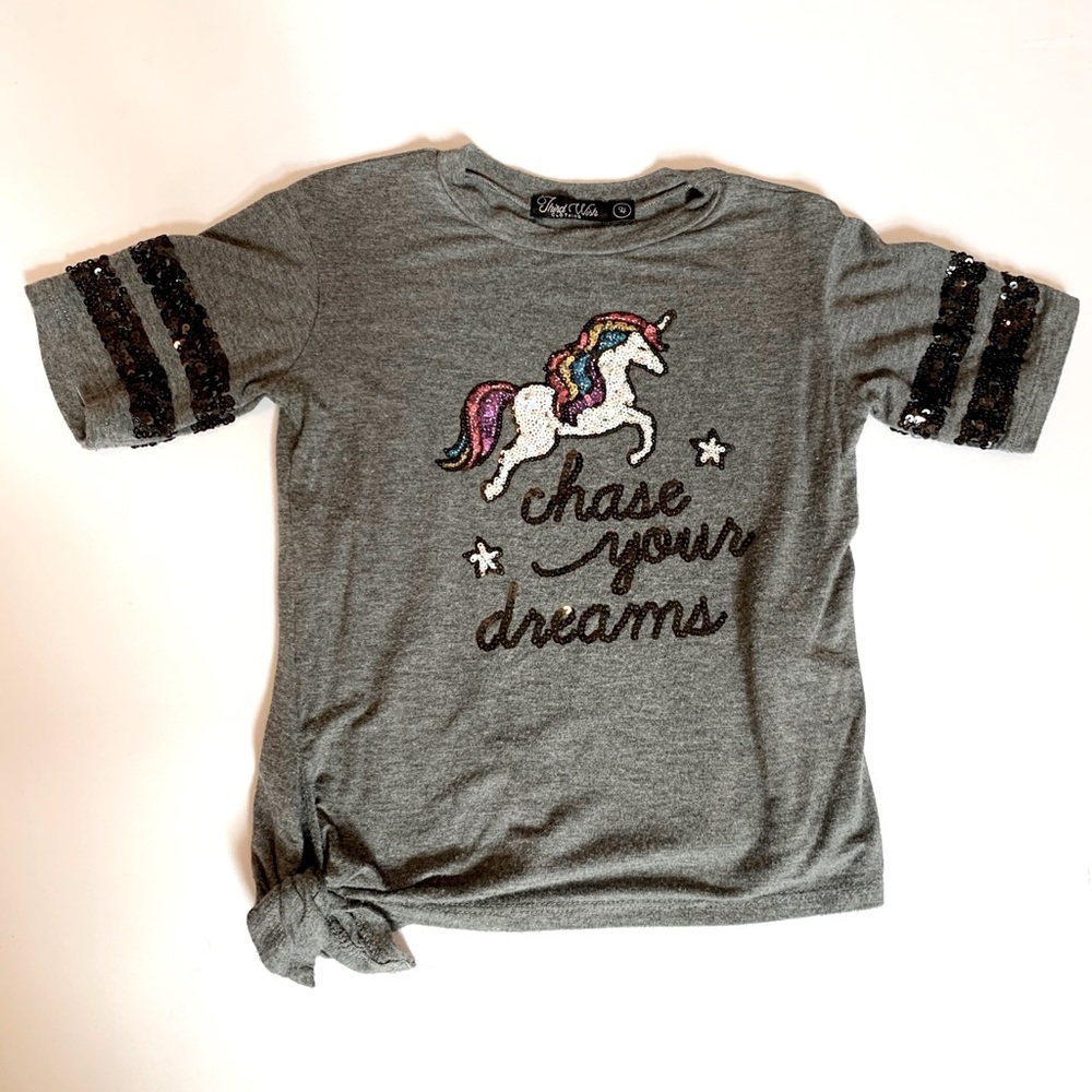 Sequin unicorn toddler shirt